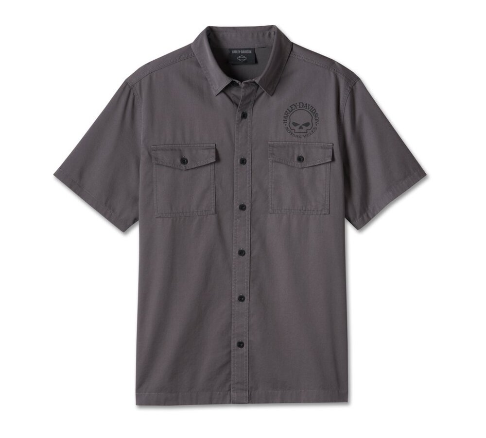 NWT Harley Davidson Men's Willie G Skull Shirt in Blackend Pearl size XL